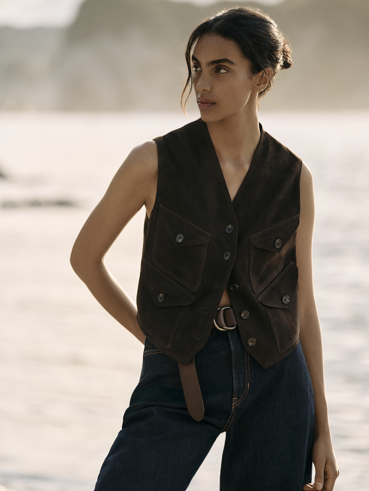 Image number 5 showing, Suede Pocket Vest