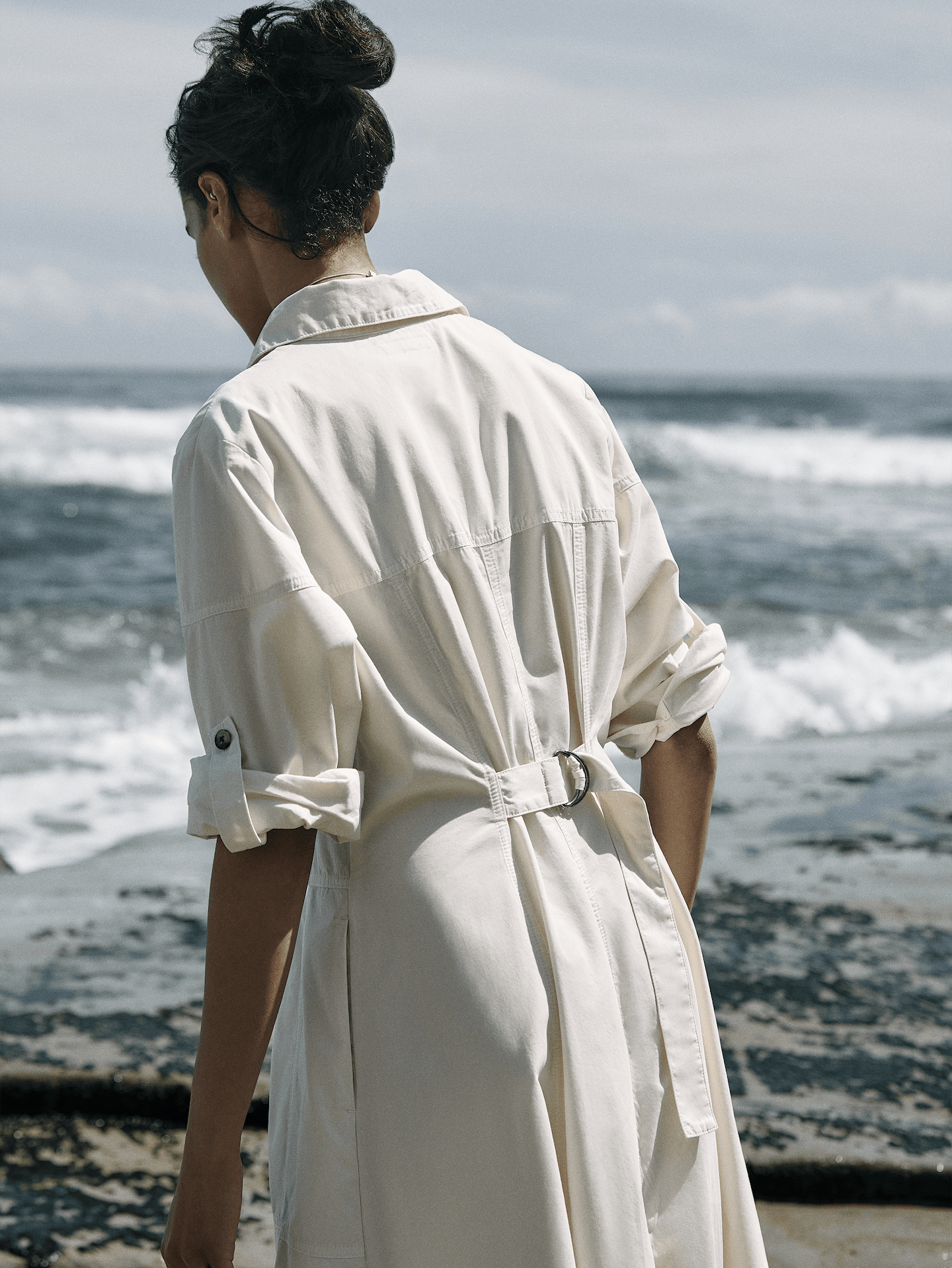 Image number 4 showing, Cotton Twill Paneled Shirt Dress
