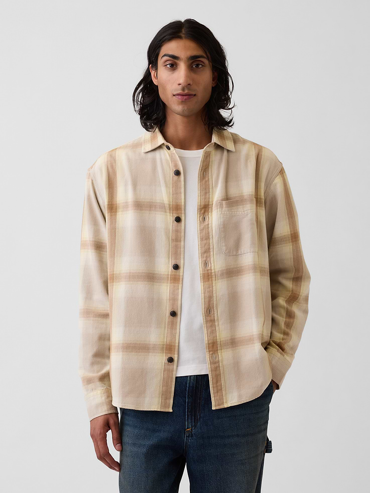 Image number 1 showing, Sunwashed Twill Relaxed Plaid Shirt