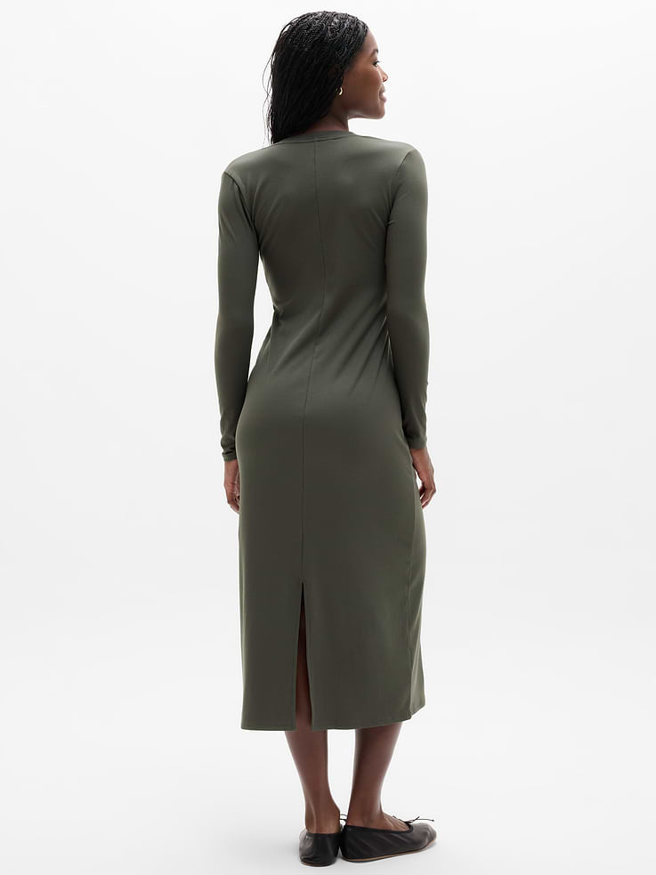 Image number 2 showing, Signature Rib Long Sleeve Maxi Dress