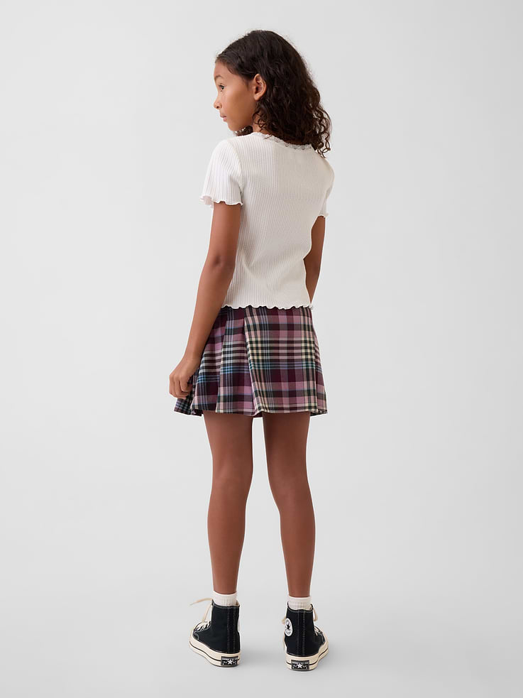Image number 3 showing, Kids Plaid Pleated Skort