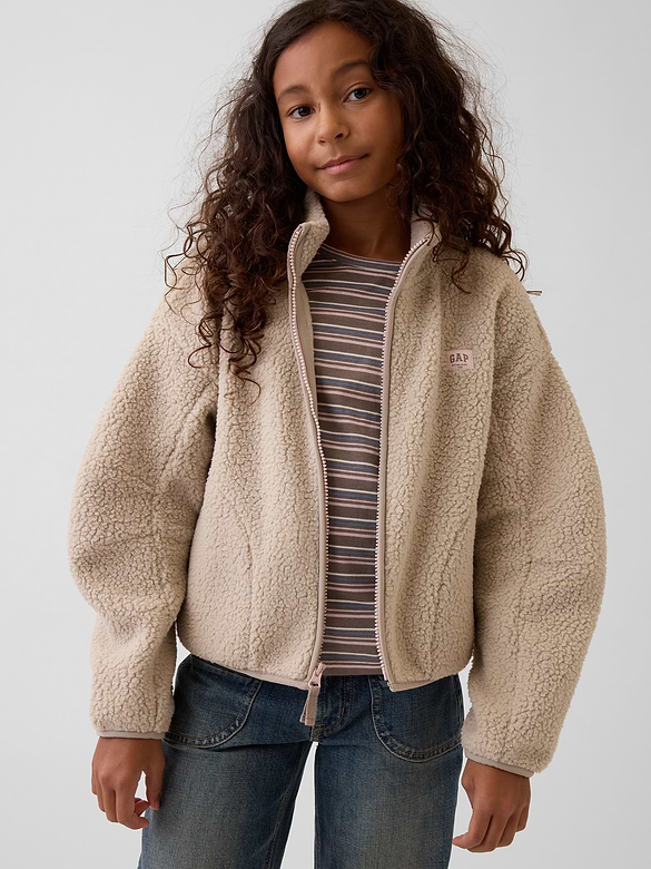 Kids Sherpa Relaxed Zip Jacket