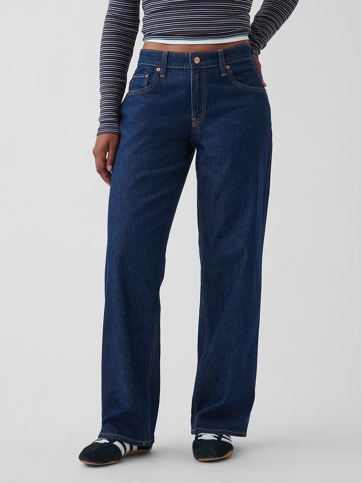 L'image numéro 2 présente Jean ample profilé années 90 à taille basse