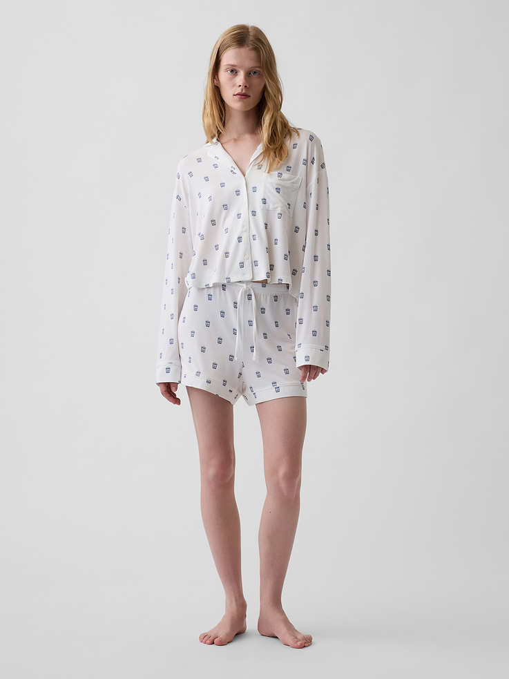 Image number 2 showing, SoftMade Modal Crop PJ Top