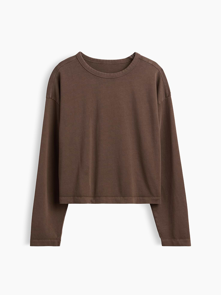 Image number 1 showing, Knit Oversized Crop T-Shirt