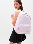 Image 1 of 3, FOR: Stashing her school and practice essentials, FEEL: Recycled nylon is sleek with a soft hand-feel, FAVE: Front zipper pocket stashes chapstick, money, and small essentials, Side mesh pocket holds water bottle, Interior laptop sleeve, Back panel is padded for added comfort, Product #819730