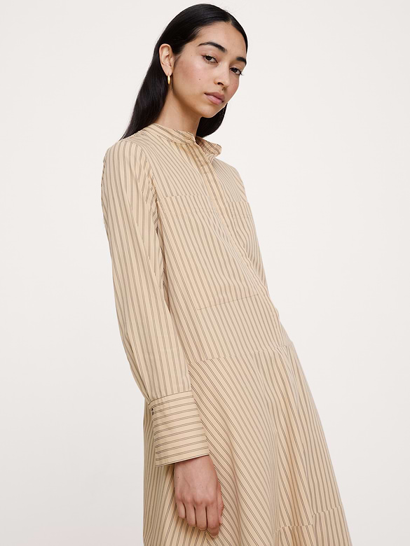 Robe-chemisier trapèze en coton