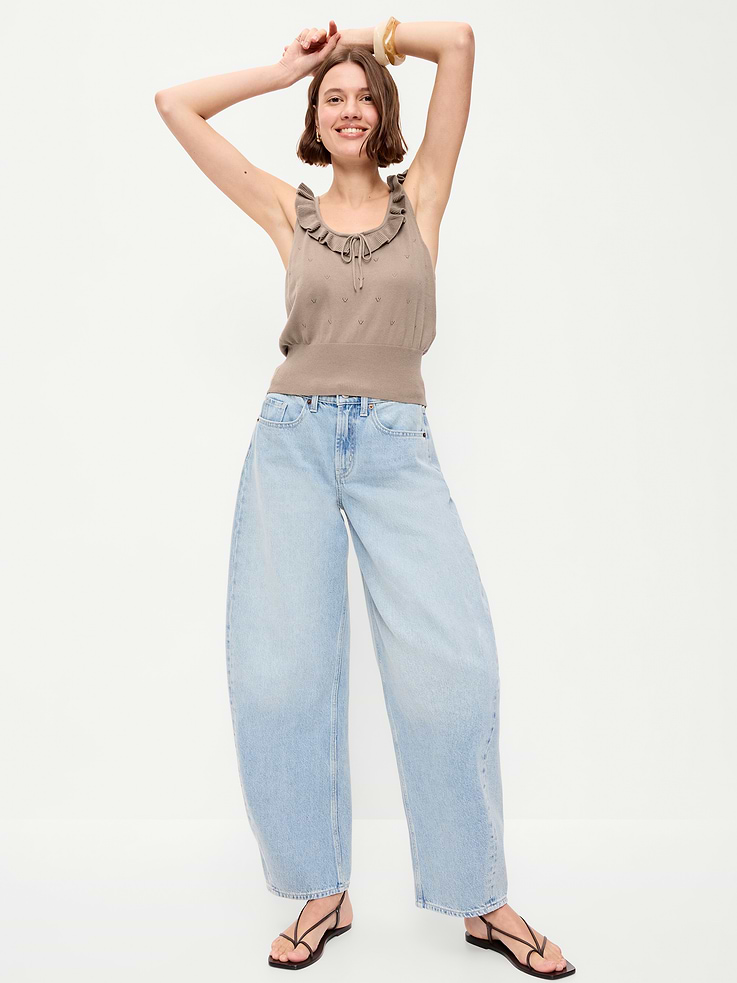 L'image numéro 3 présente Camisole nouée sur le devant en tricot pointelle de coton SoSoft