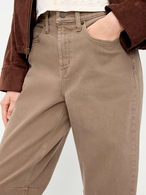 High-Waisted Baggy Barrel Jeans