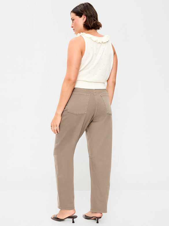 High-Waisted Baggy Barrel Jeans
