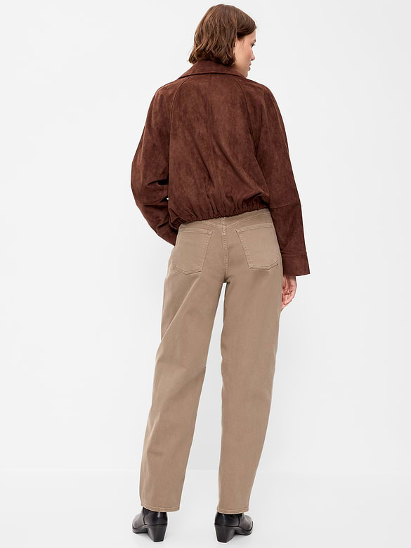 High-Waisted Baggy Barrel Jeans