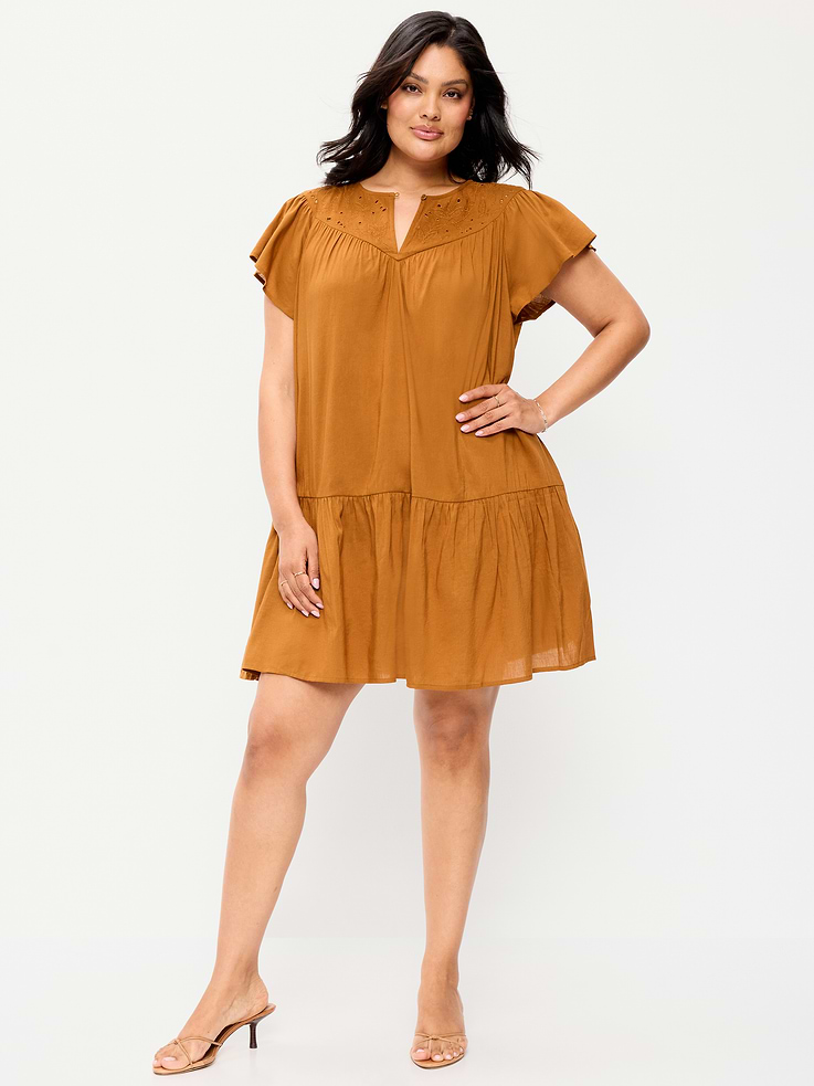 Image number 9 showing, Flutter-Sleeve Mini Swing Dress