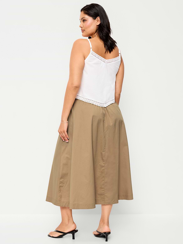 Poplin Midi Skirt