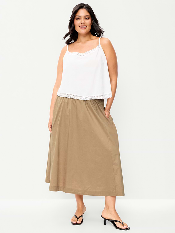 Poplin Midi Skirt