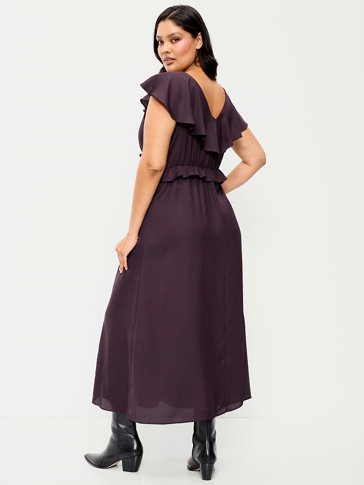Image number 10 showing, Flutter-Sleeve Crepe Maxi Dress