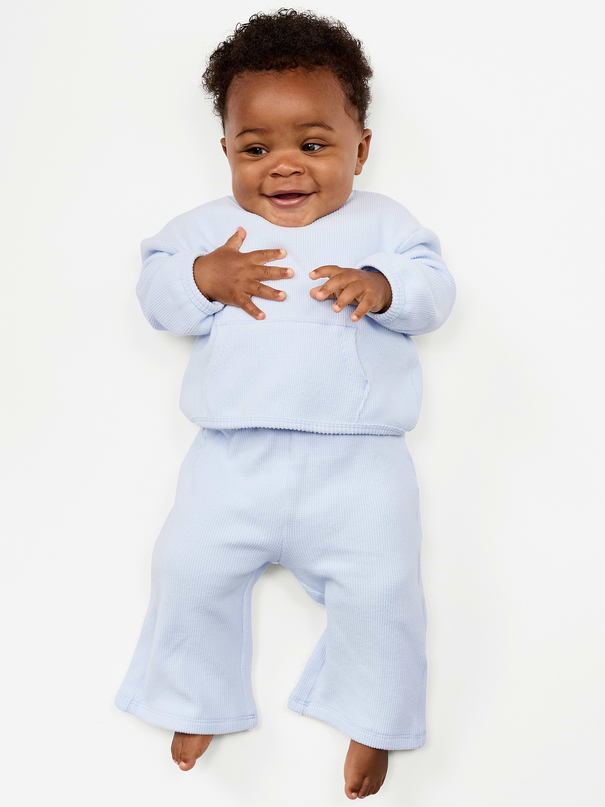 Image number 1 showing, Waffle-Knit Wide Leg Pants for Baby