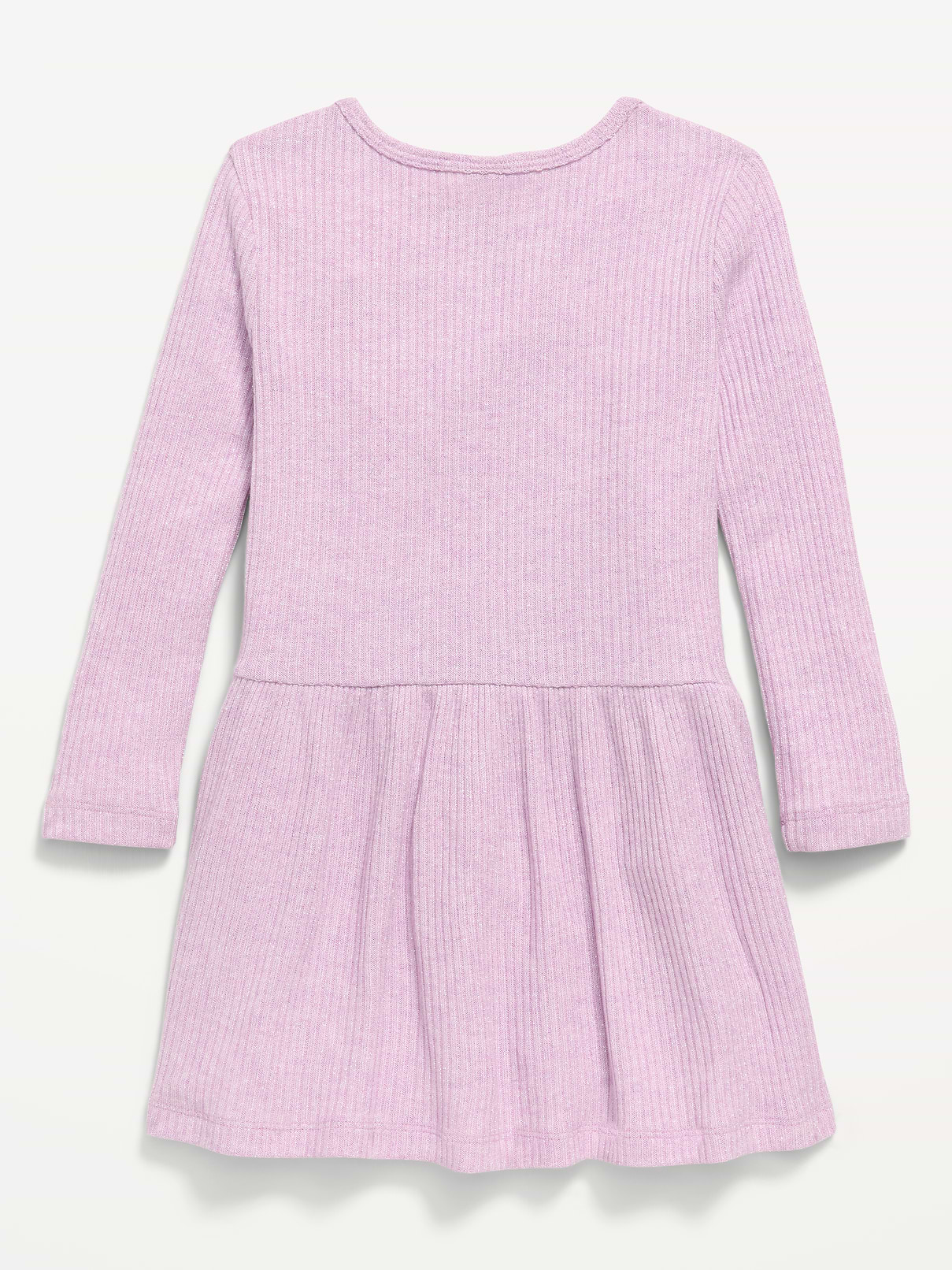 Image number 3 showing, Long-Sleeve Ribbed Heart Pocket Dress for Toddler Girls