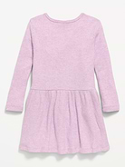 Image number 3 showing, Long-Sleeve Ribbed Heart Pocket Dress for Toddler Girls