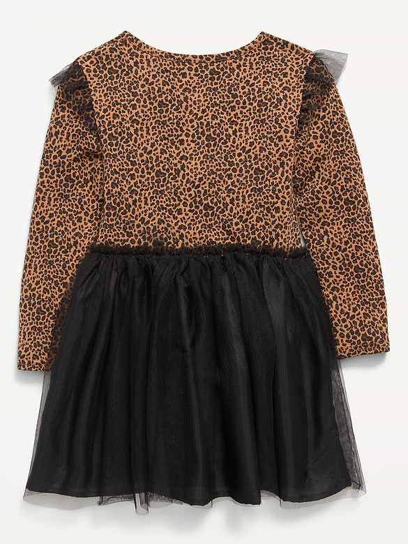 Long-Sleeve Fit and Flare Tutu Dress for Toddler Girls