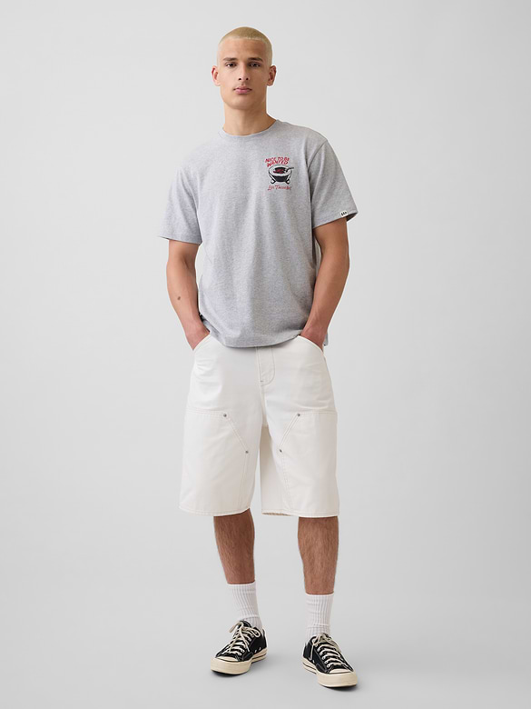 Adult Los Tacos No. 1 Canvas Denim Baggy Carpenter Shorts
