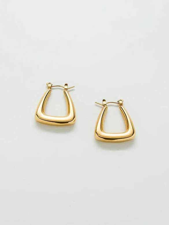 Admiral Row Gold Triangle Hoop Earrings