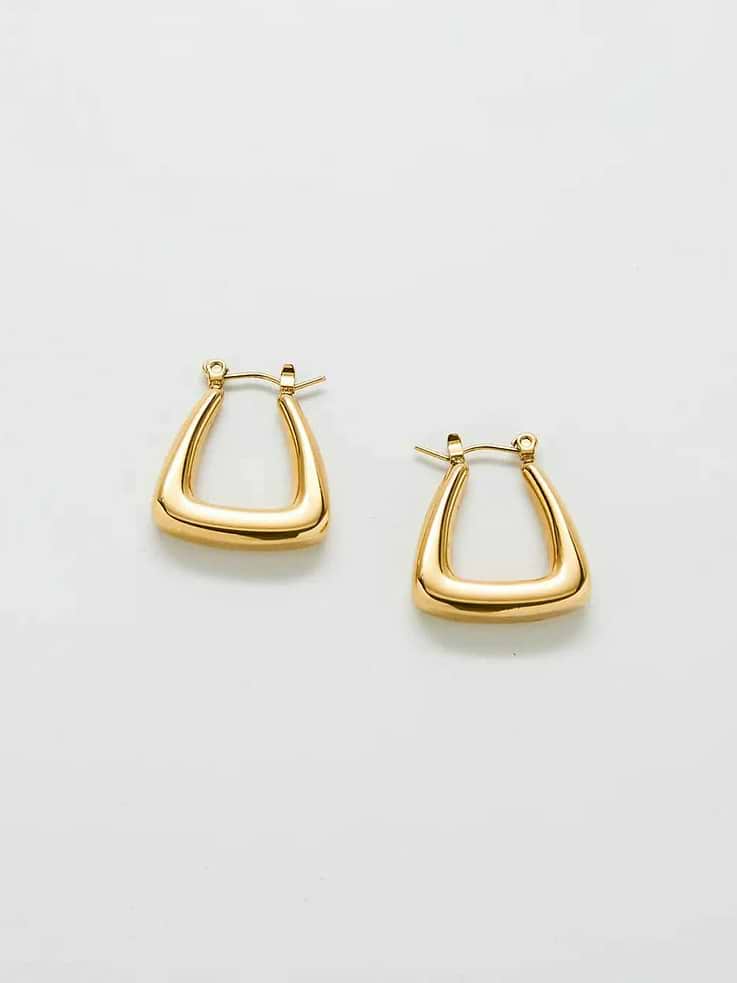 Image number 1 showing, Admiral Row Gold Triangle Hoop Earrings