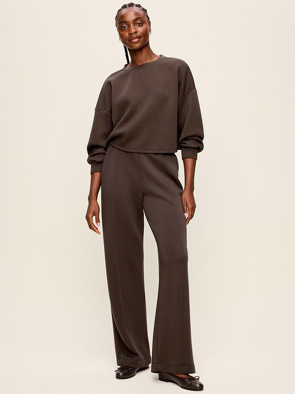 High-Waisted Bounce Fleece Wide-Leg Sweatpants