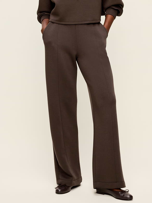 High-Waisted Bounce Fleece Wide-Leg Sweatpants