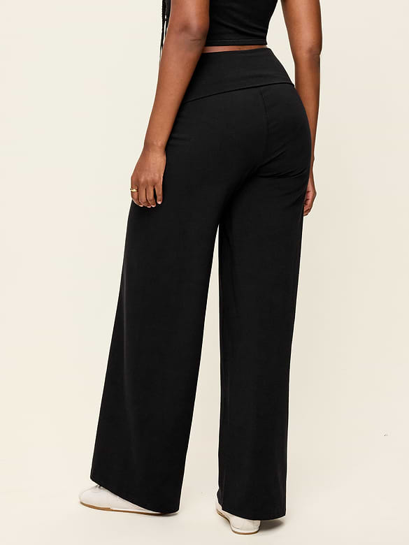 High-Waisted PowerChill Fold-Over Wide-Leg Pants
