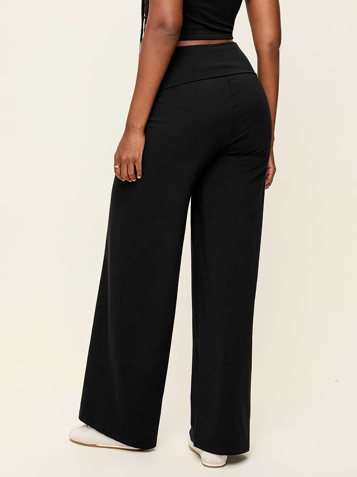 Image number 8 showing, High-Waisted PowerChill Fold-Over Wide-Leg Pants