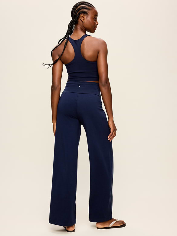 High-Waisted PowerChill Fold-Over Wide-Leg Pants