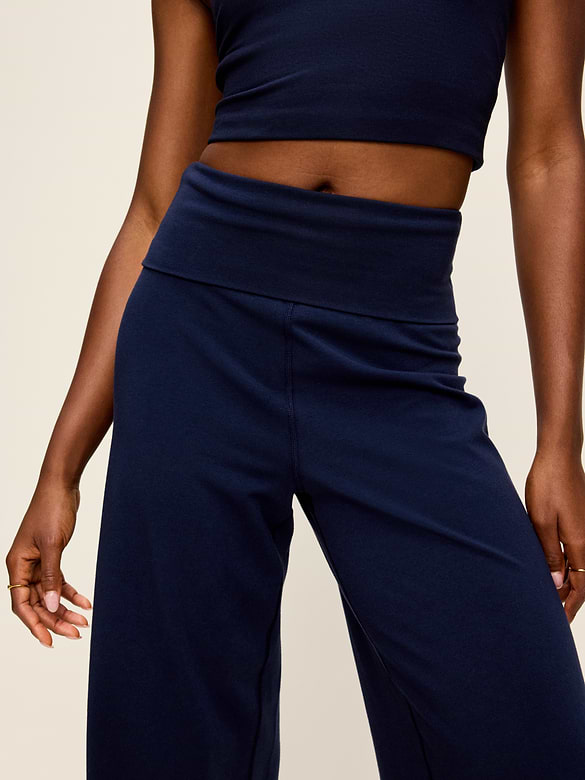 High-Waisted PowerChill Fold-Over Wide-Leg Pants