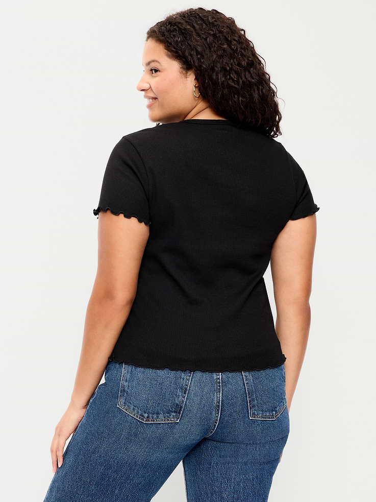 L'image numéro 9 présente T-shirt ajusté court en tricot gaufré