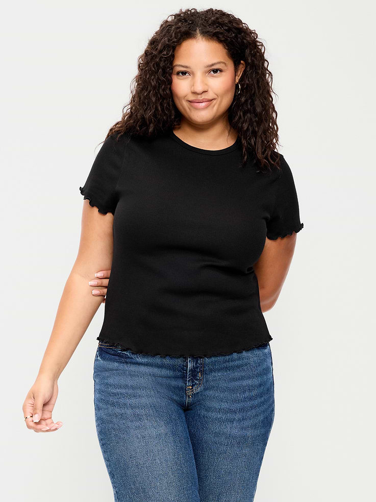 L'image numéro 8 présente T-shirt ajusté court en tricot gaufré