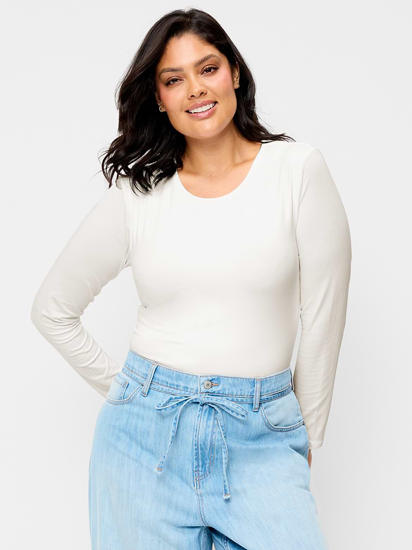 Long-Sleeve Crew-Neck Bodysuit