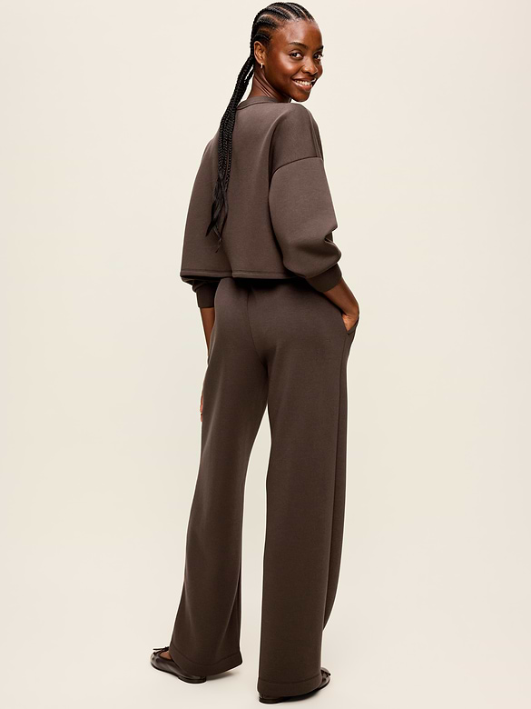 High-Waisted Bounce Fleece Wide-Leg Sweatpants