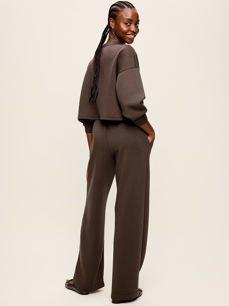 Image number 3 showing, High-Waisted Bounce Fleece Wide-Leg Sweatpants