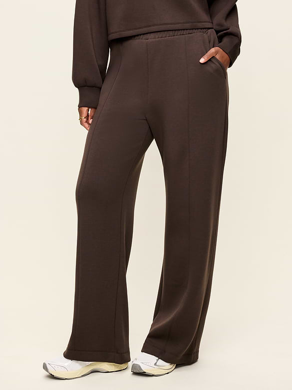 High-Waisted Bounce Fleece Wide-Leg Sweatpants