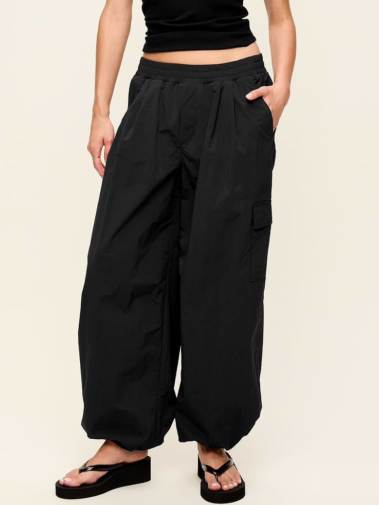 Image number 1 showing, Mid-Rise Woven Utility Pants
