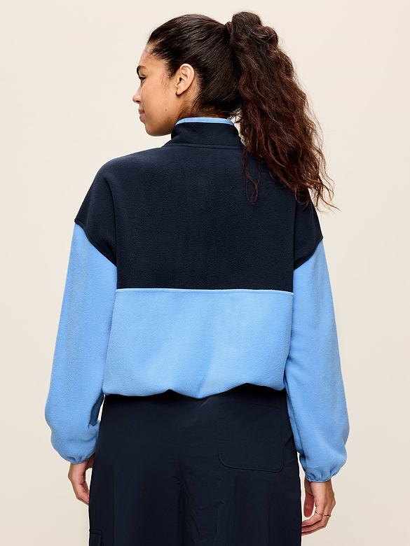 Oversized Half-Zip Cropped Fleece Sweatshirt