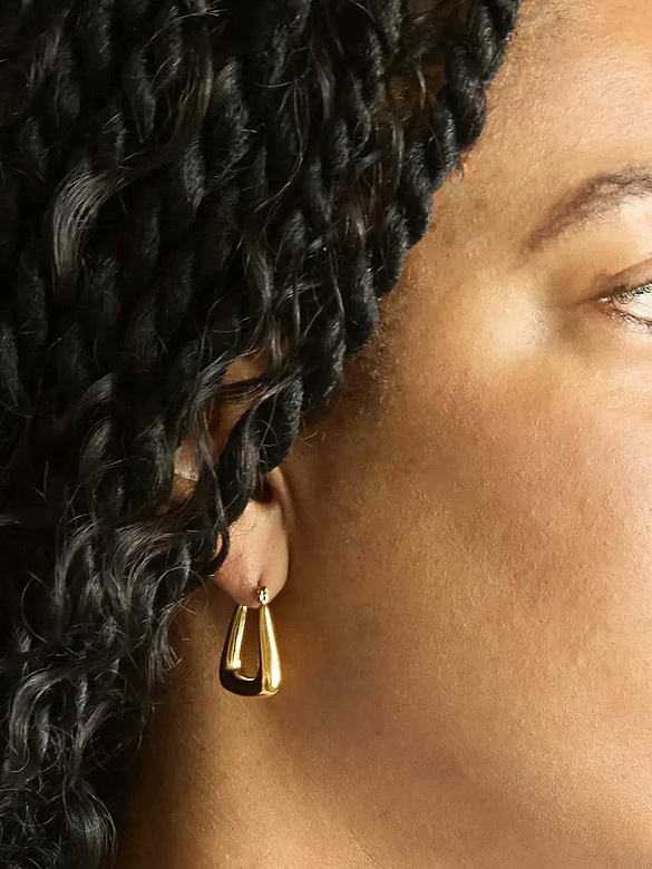 Admiral Row Gold Triangle Hoop Earrings