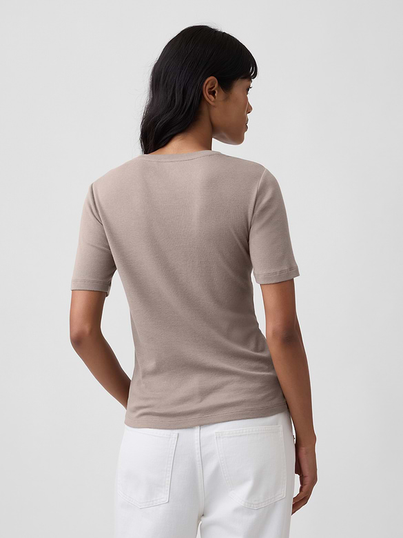 Modern Ribbed Crewneck T-Shirt
