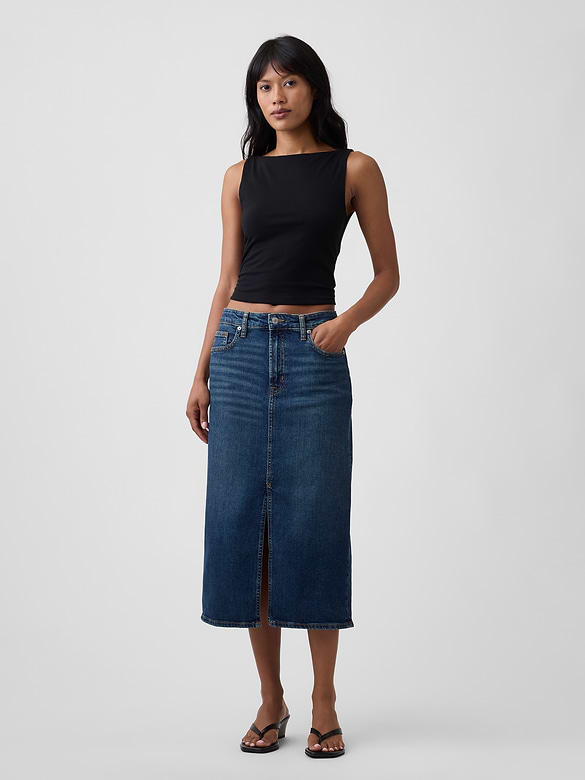 Denim Midi Skirt
