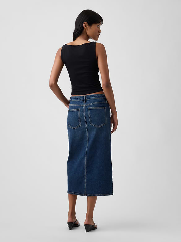 Denim Midi Skirt