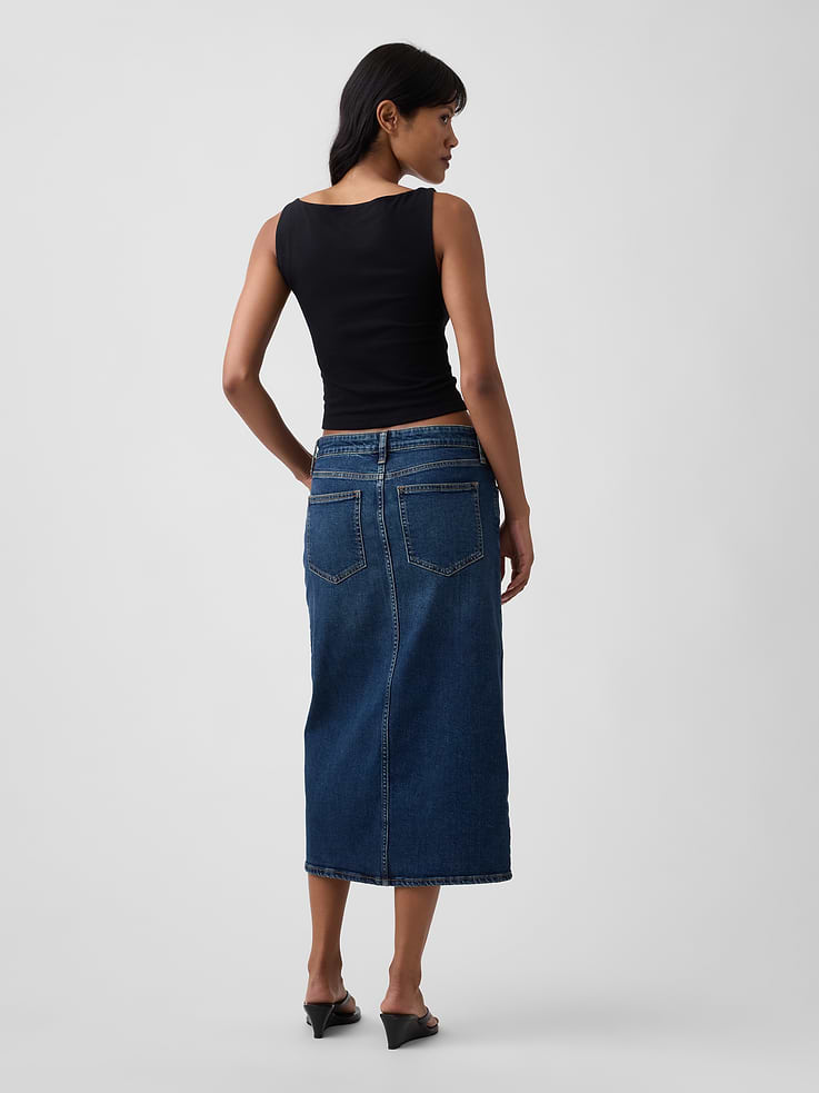Image number 2 showing, Denim Midi Skirt