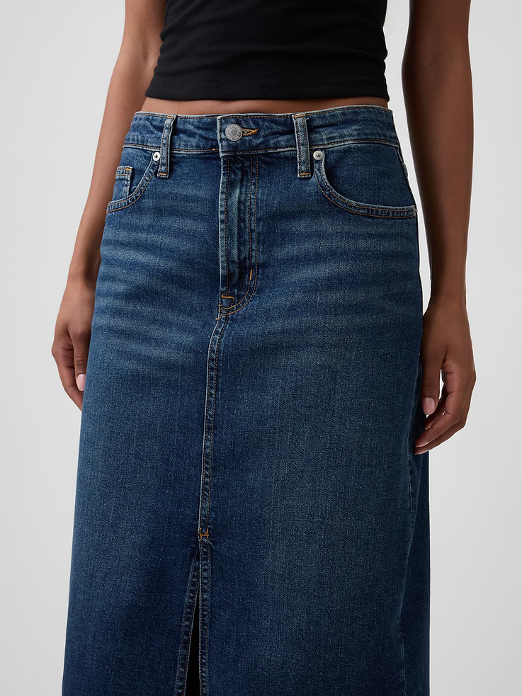 Image number 4 showing, Denim Midi Skirt
