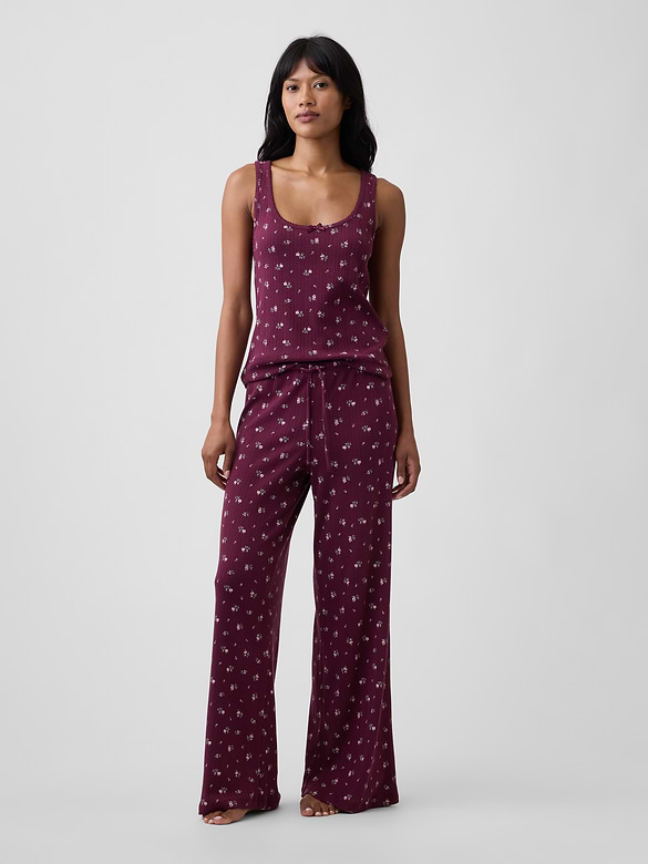 Pointelle Wide-Leg PJ Pants