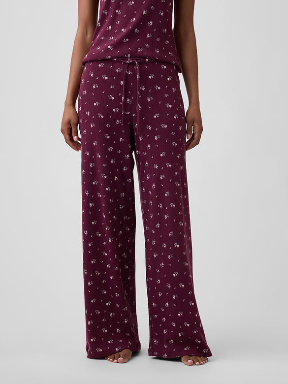 Pointelle Wide-Leg PJ Pants