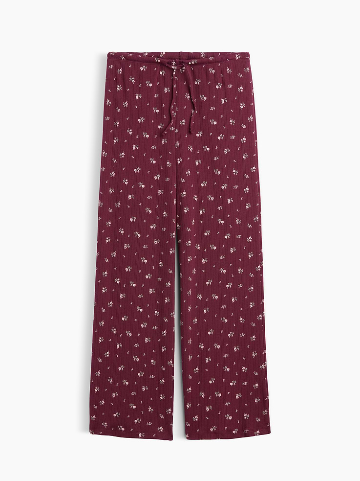 Image number 4 showing, Pointelle Wide-Leg PJ Pants