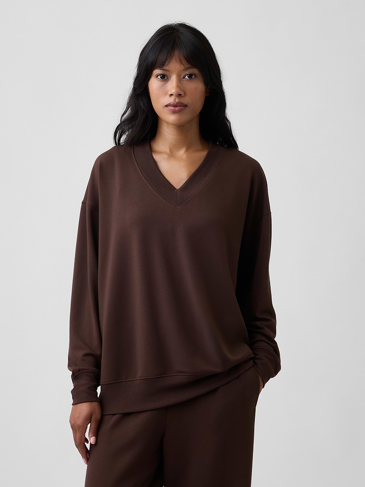 Image number 1 showing, CloudLight Oversized V-Neck Sweatshirt